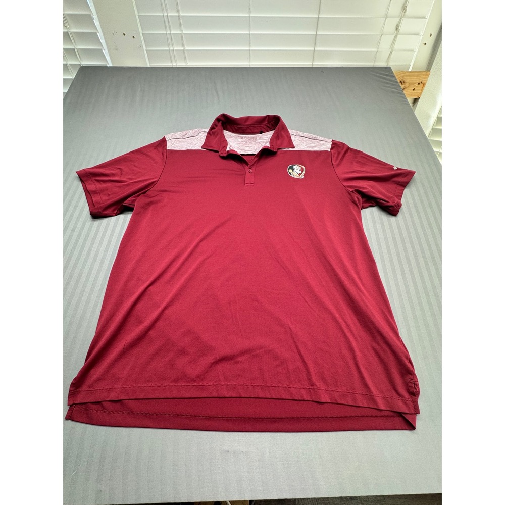 Columbia Golf FSU Seminoles Polo Shirt Mens 2XL Garnet Red Florida State NCAA